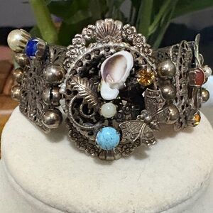 Artisan Vintage Silver Multicolor Bracelet